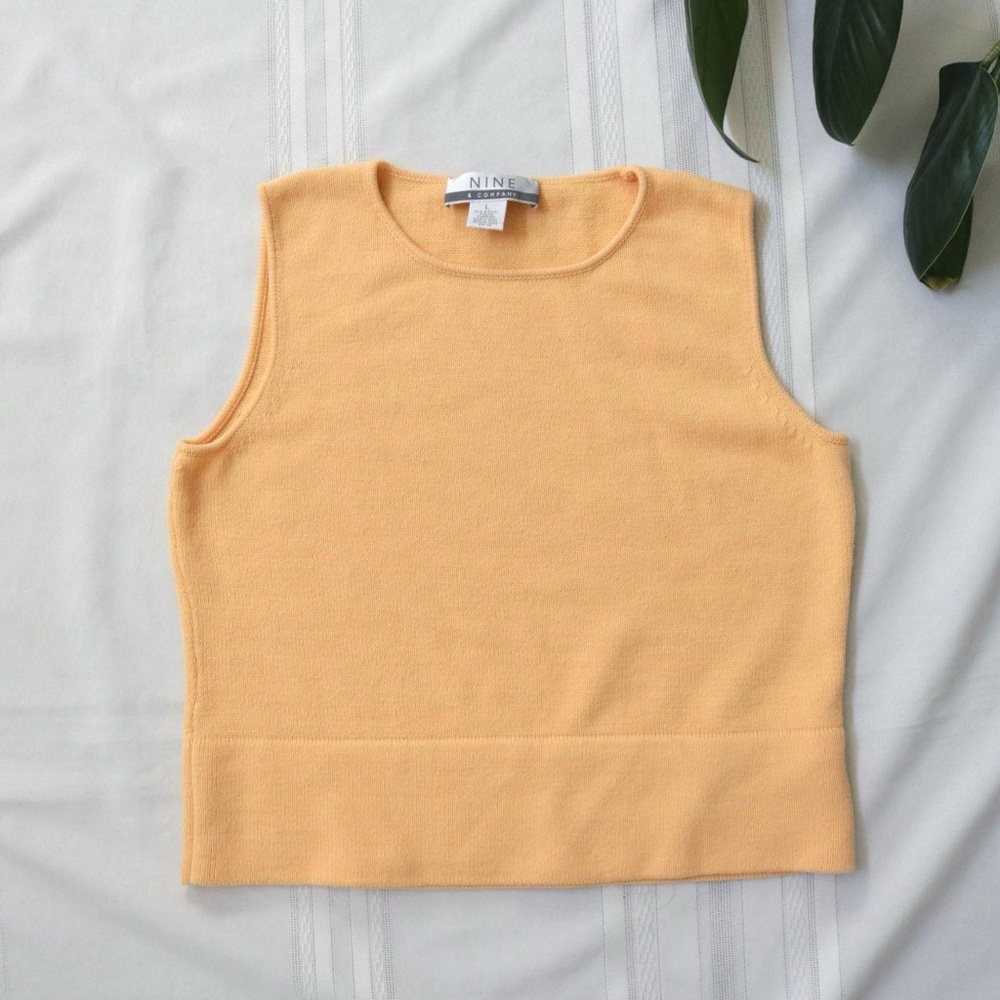 Nine & Company yellow knit tank top